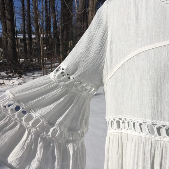 🌸Boho Crochet Lace Trim Babydoll Dress - Picture 3 of 8